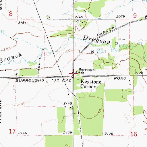 Topographic Map of Burroughs School, WA