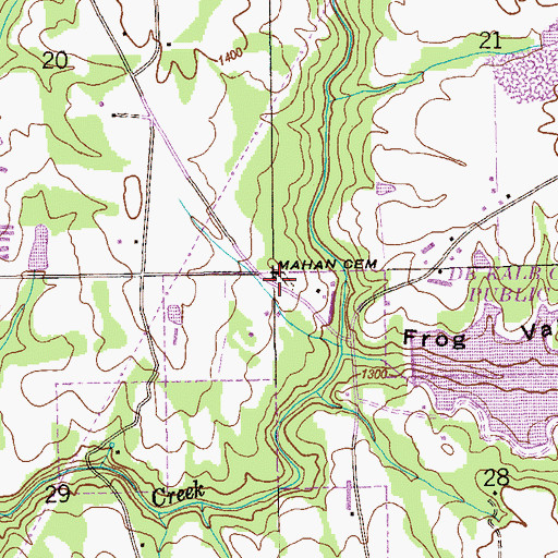 Topographic Map of Mahan Cemetery, AL