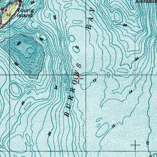 Topographic Map of Burrows Bay, WA