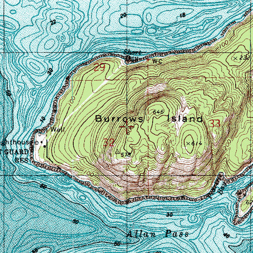 Topographic Map of Burrows Island, WA