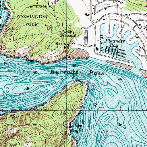 Topographic Map of Burrows Pass, WA