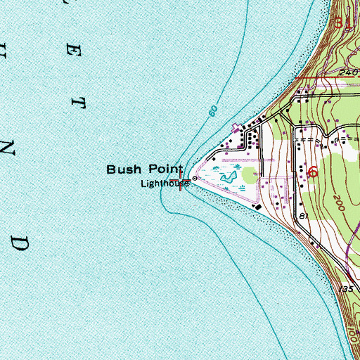 Topographic Map of Bush Point, WA