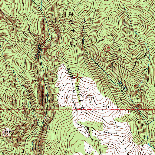 Topographic Map of Butte Hill, WA