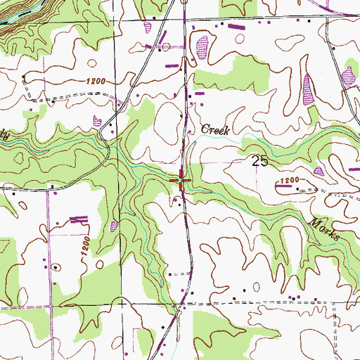 Topographic Map of Marks Branch, AL