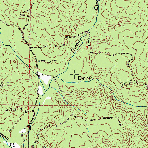 Topographic Map of Byron Creek, WA
