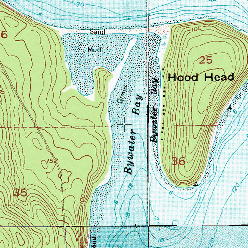Topographic Map of Bywater Bay, WA