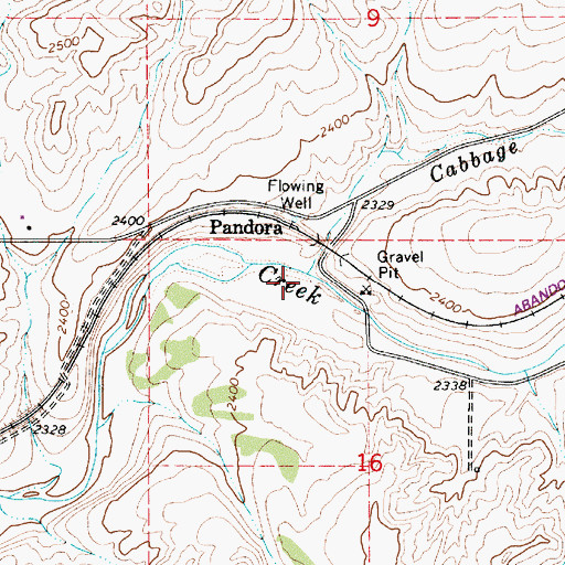 Topographic Map of Cabbage Creek, WA