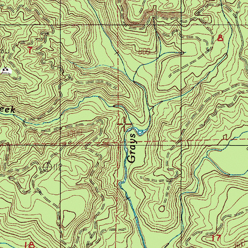 Topographic Map of Cabin Creek, WA
