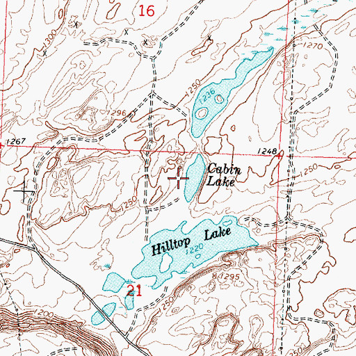 Topographic Map of Cabin Lake, WA