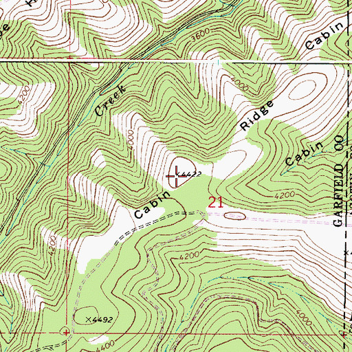 Topographic Map of Cabin Ridge, WA