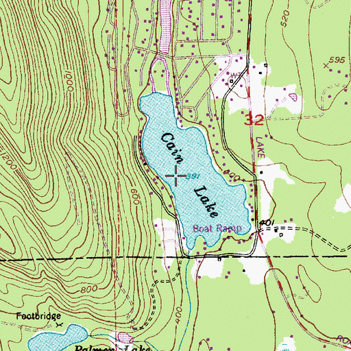 Topographic Map of Cain Lake, WA