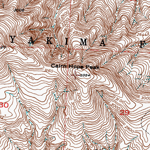 Topographic Map of Cairn Hope Peak, WA