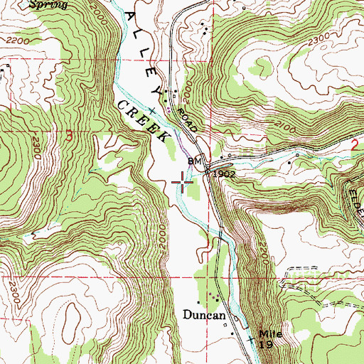 Topographic Map of California Creek, WA