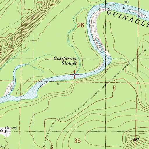Topographic Map of California Slough, WA