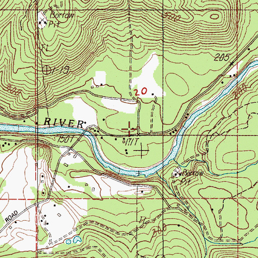 Topographic Map of Camp Cowlitz, WA