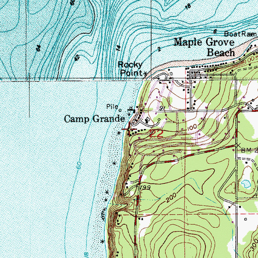 Topographic Map of Camp Grande, WA
