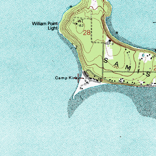 Topographic Map of Camp Kirby, WA