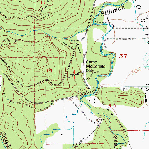 Topographic Map of Camp McDonald, WA