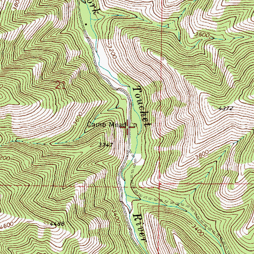 Topographic Map of Camp Mead, WA