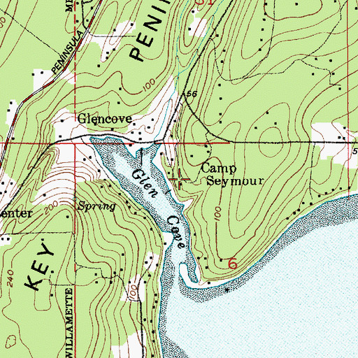 Topographic Map of Camp Seymour, WA
