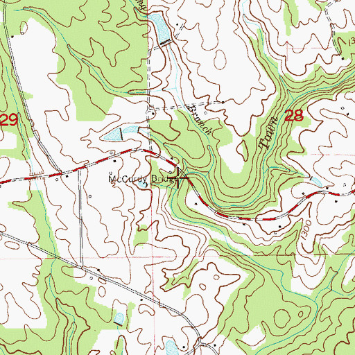 Topographic Map of McCurdy Bridge, AL