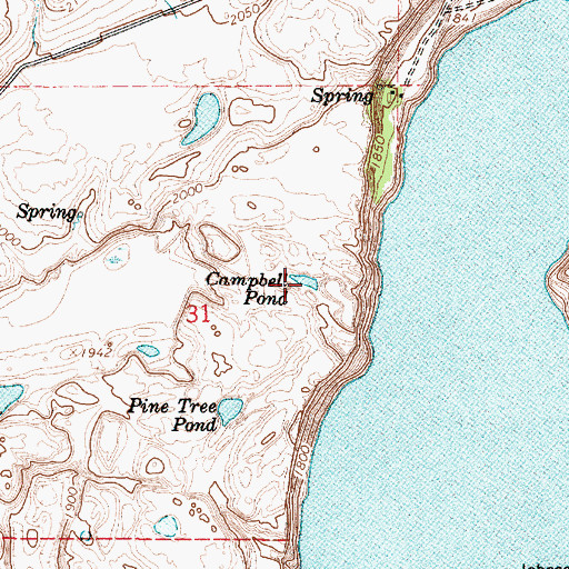 Topographic Map of Campbell Pond, WA