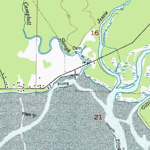 Topographic Map of Campbell Slough, WA