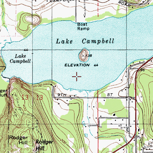 Topographic Map of Lake Campbell, WA