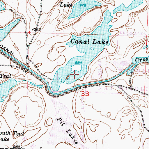 Topographic Map of Canal Lake, WA