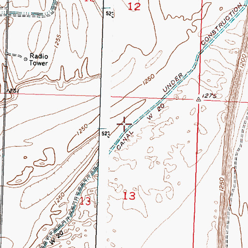 Topographic Map of Canal W 20, WA