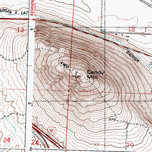 Topographic Map of Candy Mountain, WA