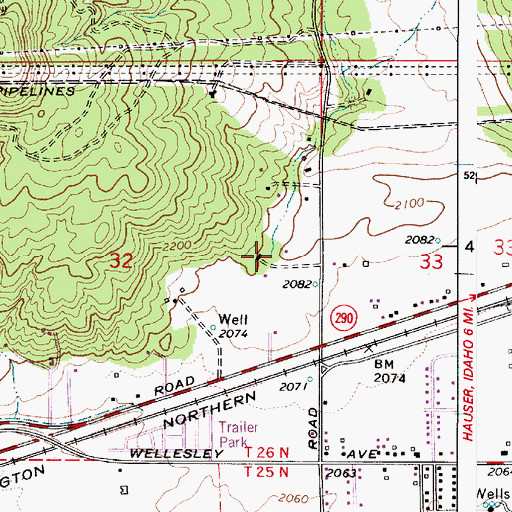Topographic Map of Canfield Gulch, WA