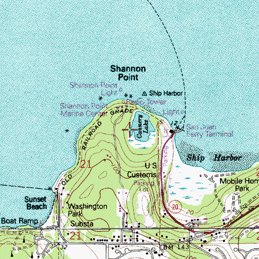 Topographic Map of Cannery Lake, WA