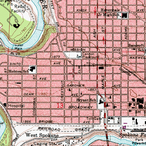 Topographic Map of Cannon Playground, WA