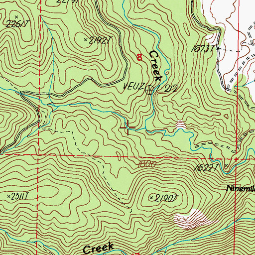 Topographic Map of Canteen Creek, WA