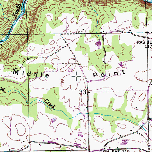 Topographic Map of Middle Point, AL
