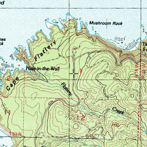 Topographic Map of Cape Flattery, WA