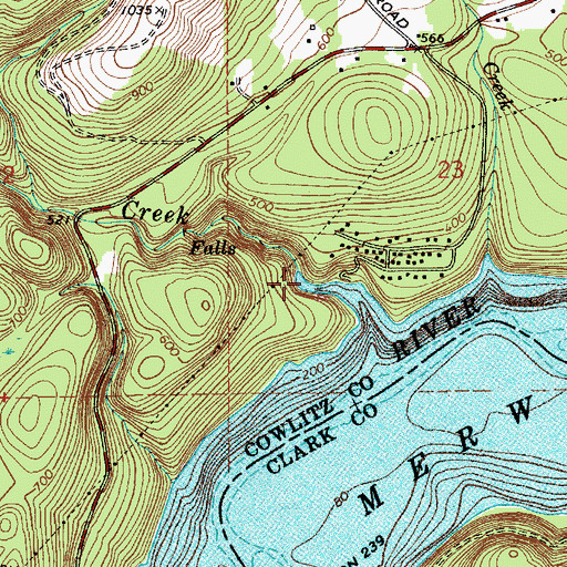 Topographic Map of Cape Horn Creek, WA