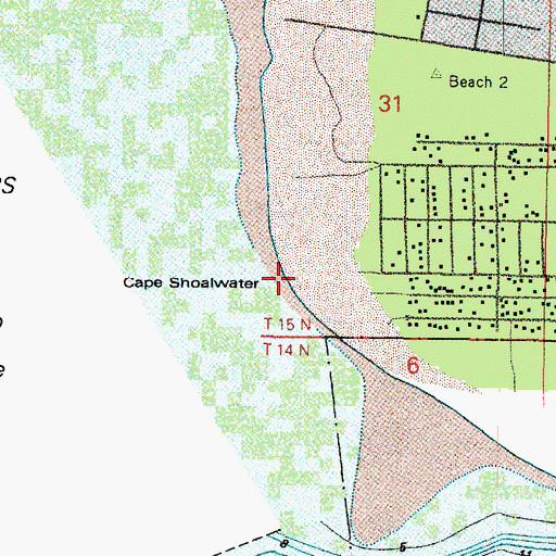 Topographic Map of Cape Shoalwater, WA