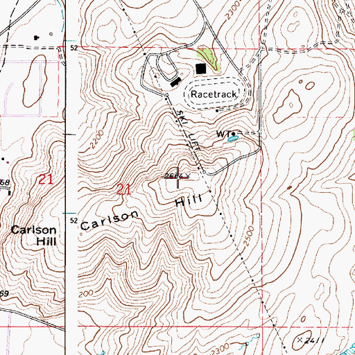 Topographic Map of Carlson Hill, WA