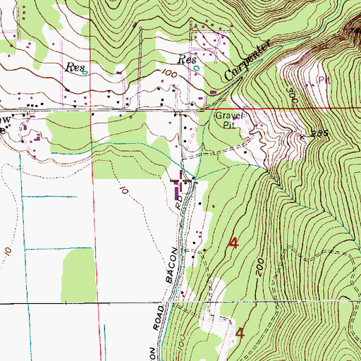 Topographic Map of Carpenter Creek, WA