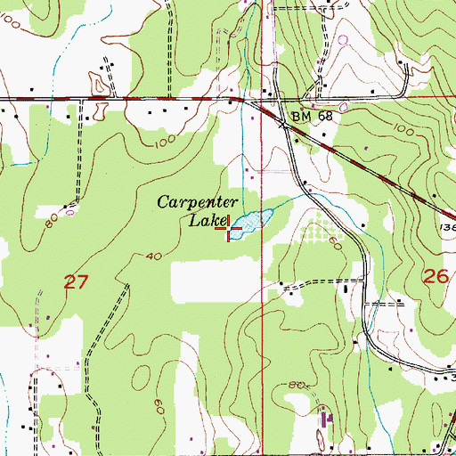 Topographic Map of Carpenter Lake, WA