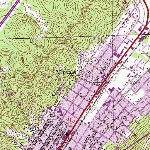 Topographic Map of Minvale, AL