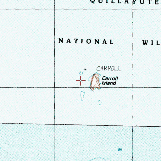 Topographic Map of Carroll Island, WA