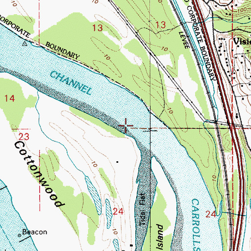 Topographic Map of Carrolls Channel, WA