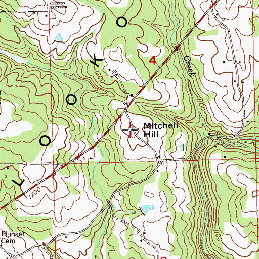 Topographic Map of Mitchell Hill, AL