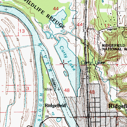 Topographic Map of Carty Lake, WA