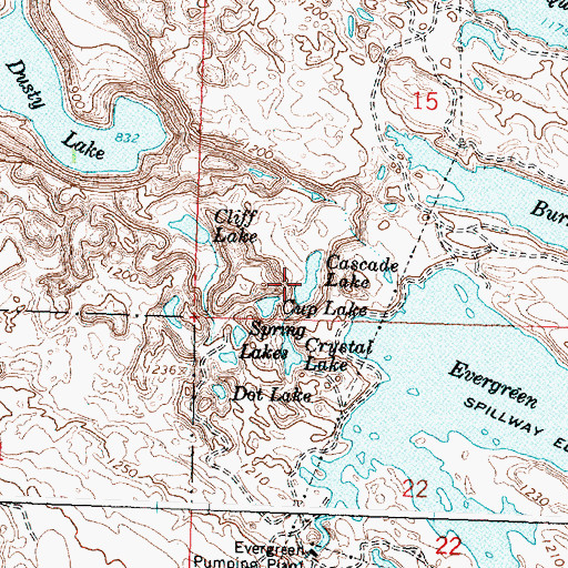 Topographic Map of Cascade Lake, WA