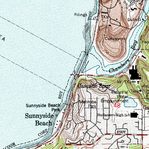 Topographic Map of Cascade Spur, WA