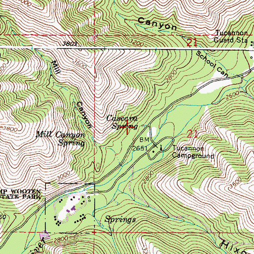 Topographic Map of Cascara Spring, WA